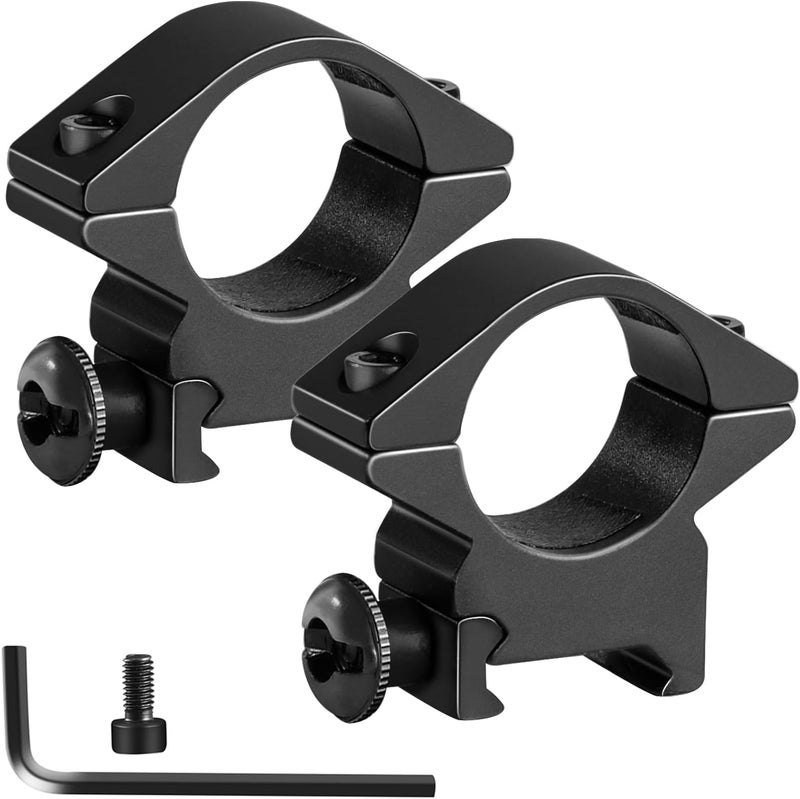 LONSEL 1'' Scope Rings, 2Pcs High Profile or 2Pcs Medium Profile 1 Inch Scope Mount Rings for Picatinny Rail - Image 1